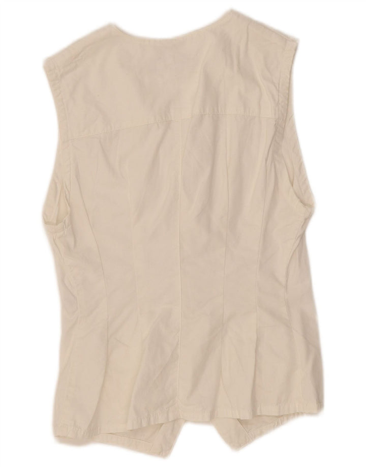 Gilet da donna RENE LEZARD UK 12 Cotone bianco medio