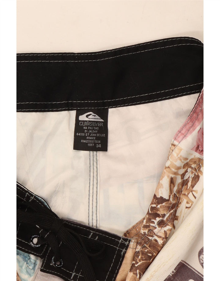Quiksilver Pantaloncini da bagno grafici da uomo di grandi dimensioni patchwork multicolore