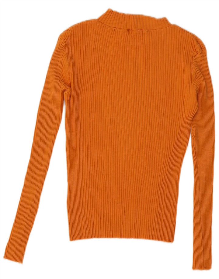 Zara Dame Crop Top Langærmet UK 12 Medium Orange