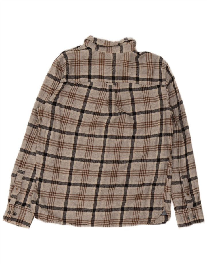 Fat Face Mens Regular Fit Flannel Shirt Large Grey Plaid Cotton