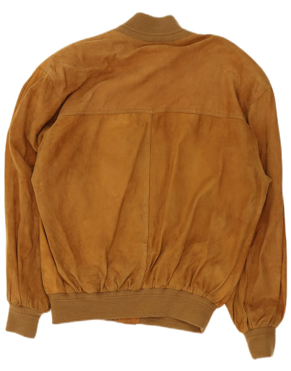 Vintage Ανδρικό Suede Bomber Jacket UK 38 Medium Beige