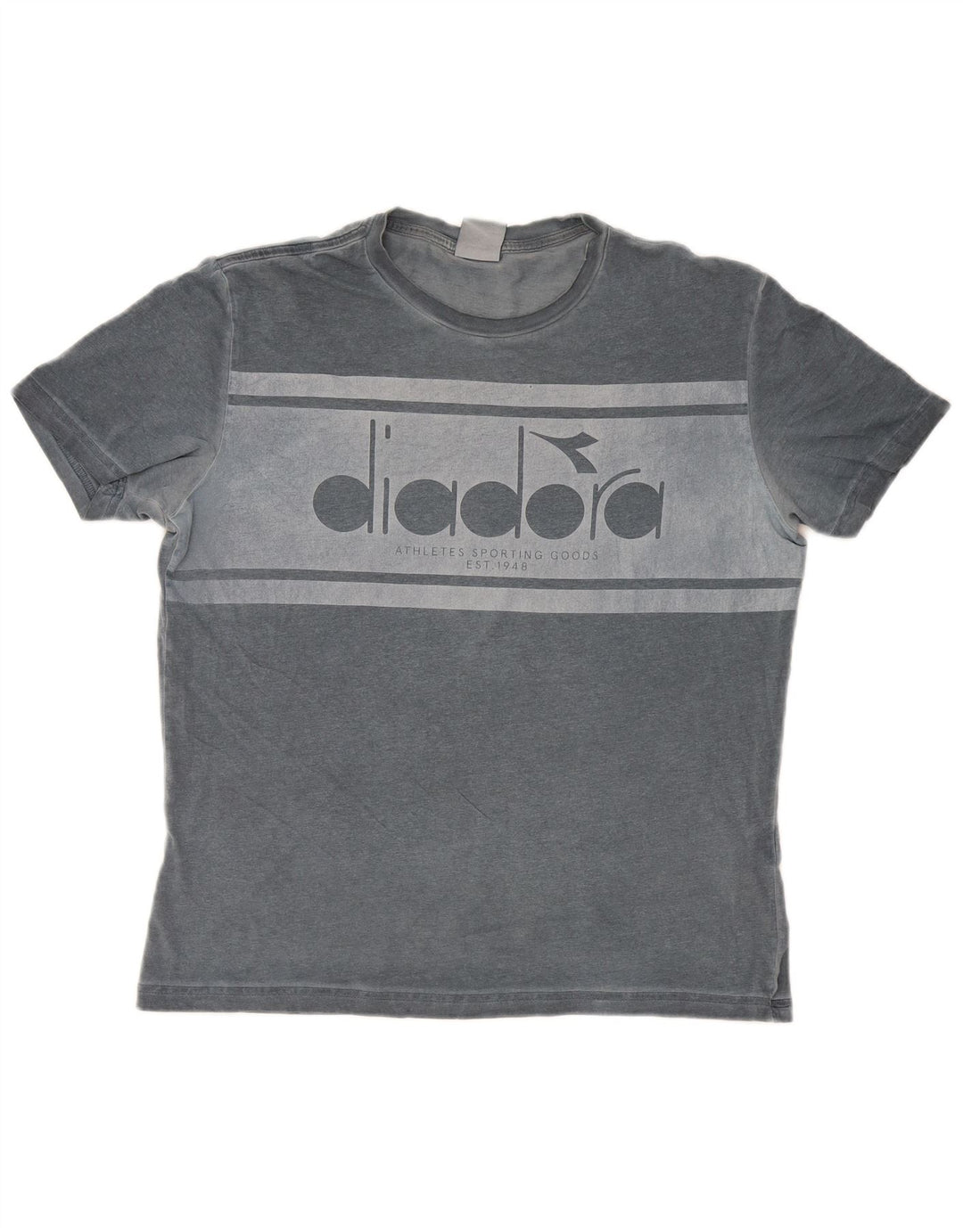 Diadora Mens Graphic T-Shirt Top Medium Grey Cotton
