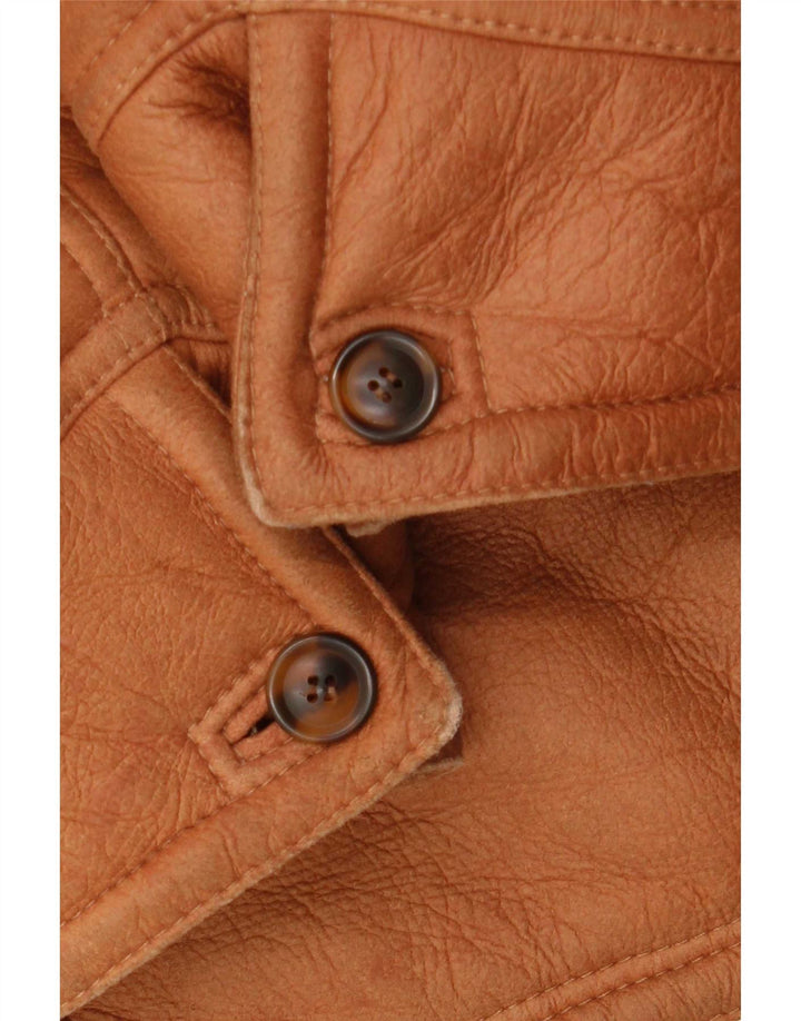 Jaqueta masculina vintage Shearling IT 54 2XL marrom