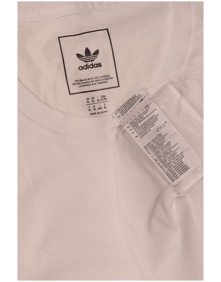Adidas Mens T-Shirt Top XL White Cotton