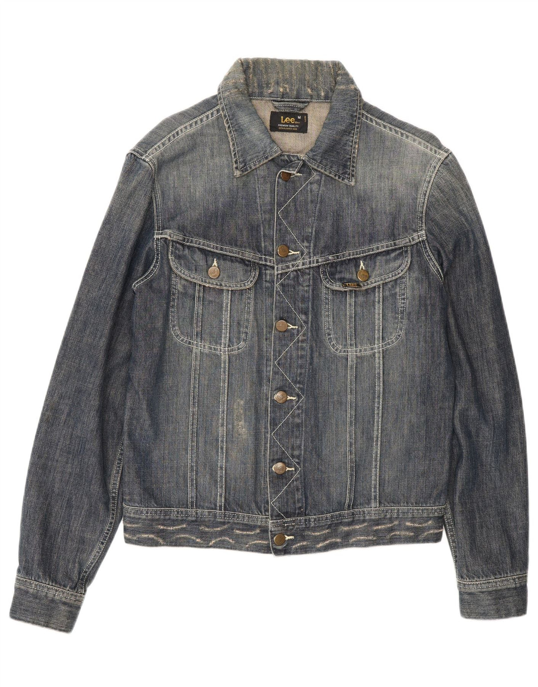 Lee Damen Jeansjacke UK 14 Mittelblaue Baumwolle