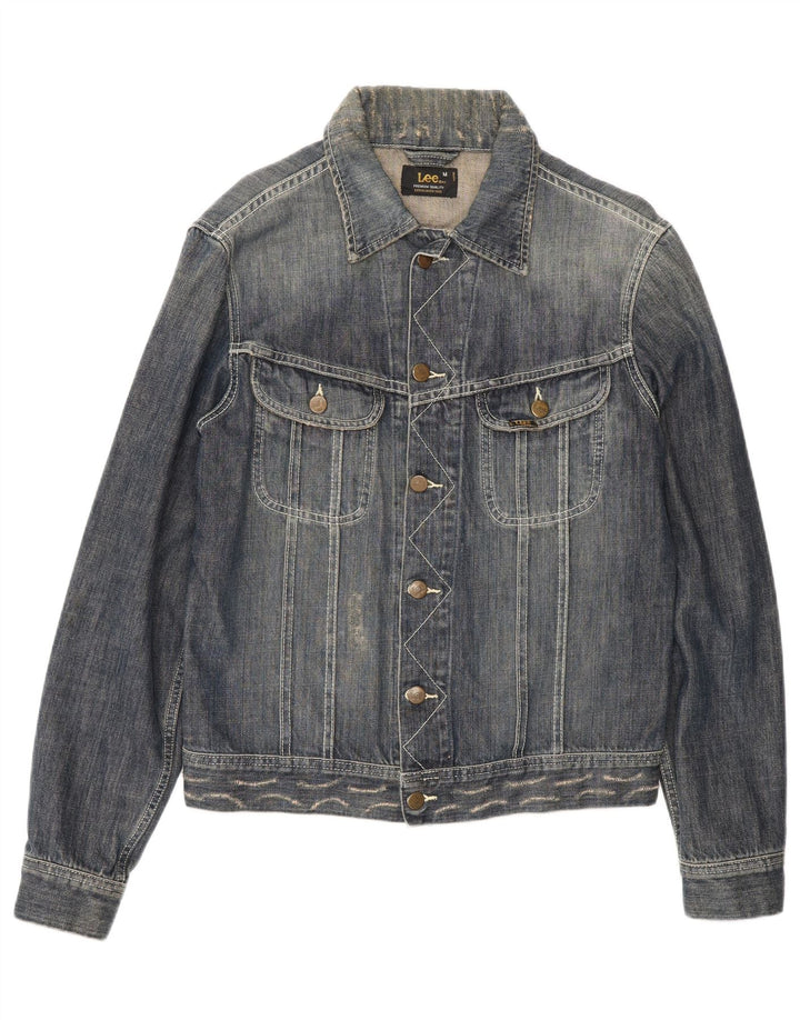 Lee Damen Jeansjacke UK 14 Mittelblaue Baumwolle