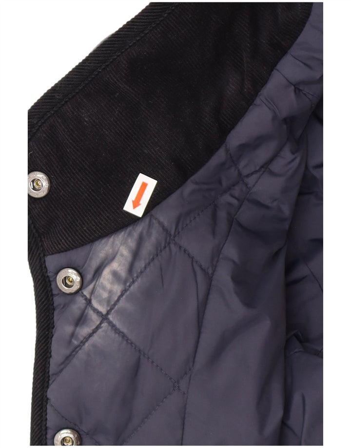 Giacca trapuntata da donna Jaeger UK 14 poliestere blu navy medio