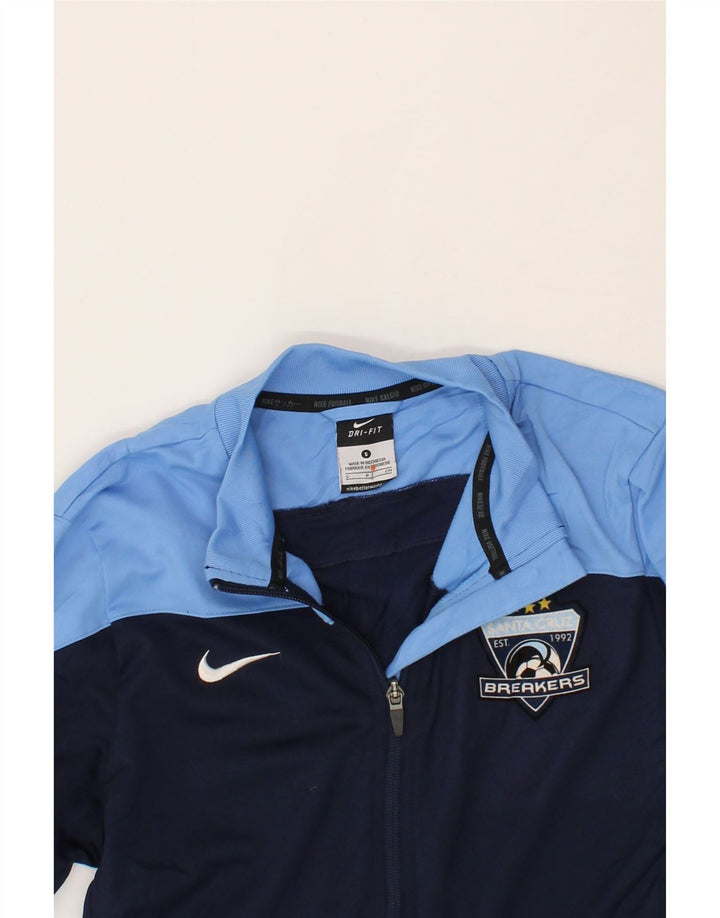 NIKE Mens Dri Fit Tracksuit Top Jacket Small Navy Blue Colourblock Vintage Nike and Second-Hand Nike from Messina Hembry 