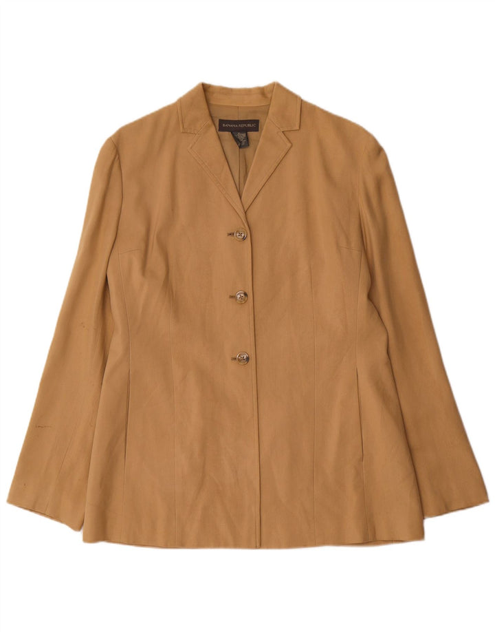 Banana Republic Damen-Blazer mit 3 Knöpfen, Gr. 8, Beige, Seide