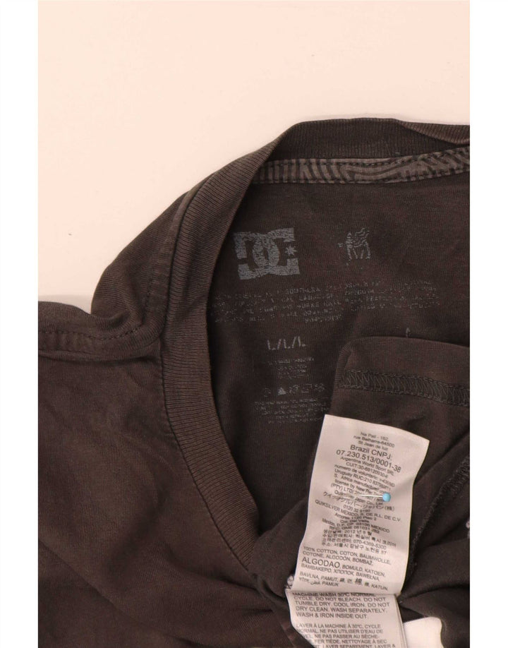 DC Mens Graphic T-Shirt Top Large Grey Cotton