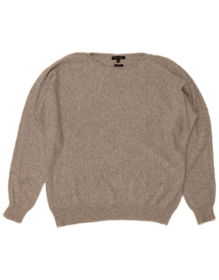 Massimo Dutti Dame Boat Neck Jumper Sweater UK 14 Medium Grey Flecked