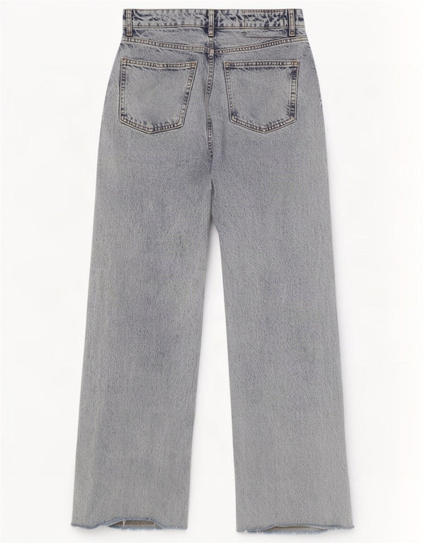 Jeans larghi a vita alta da donna Zara EU 38 piccoli W28 L33 blu