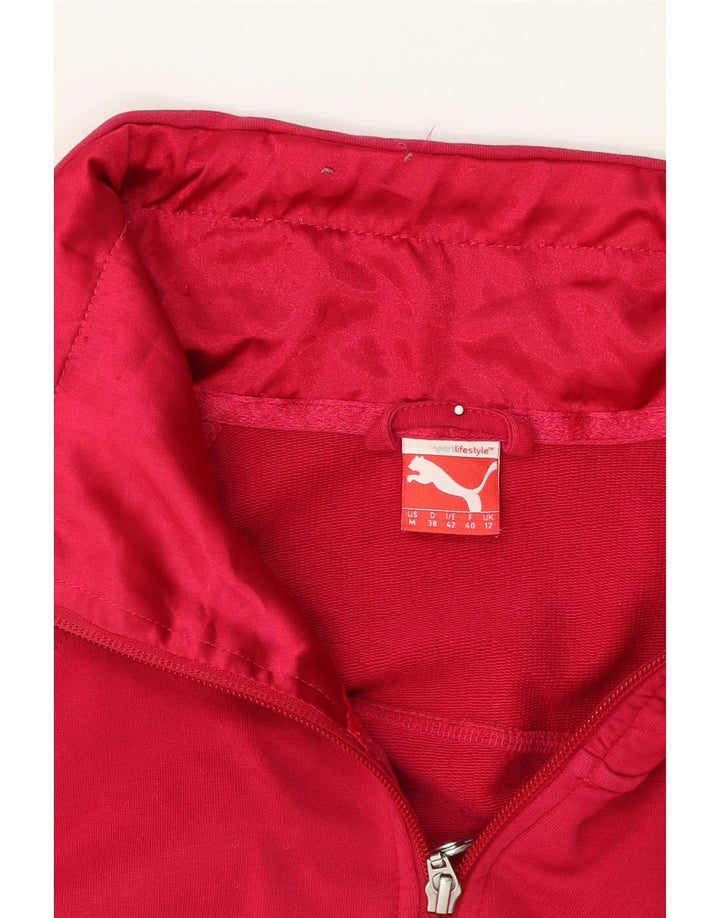 PUMA Womens Tracksuit Top Jacket UK 12 Medium Red Cotton Vintage Puma and Second-Hand Puma from Messina Hembry 
