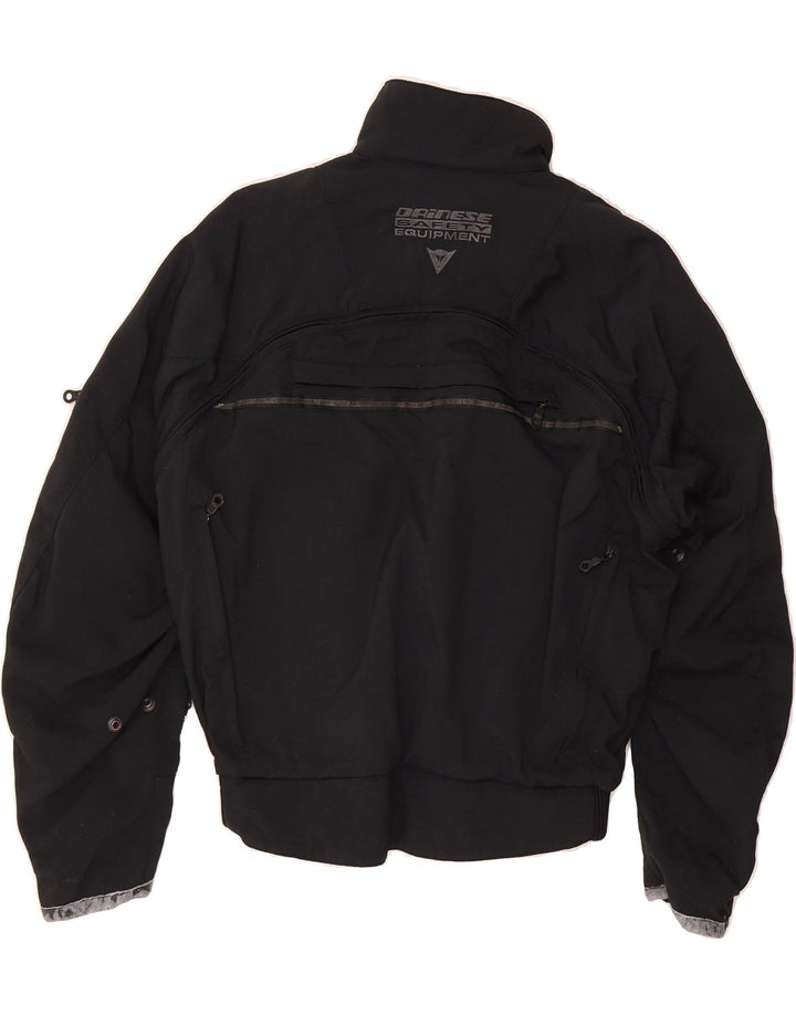 DAINESE Womens Graphic Racer Jacket UK 14 Medium Black Nylon Vintage Dainese and Second-Hand Dainese from Messina Hembry 