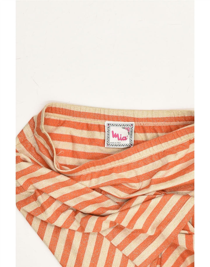 VINTAGE Womens Pencil Skirt IT 44 Medium W27 Orange Striped Viscose | Vintage Vintage | Thrift | Second-Hand Vintage | Used Clothing | Messina Hembry 