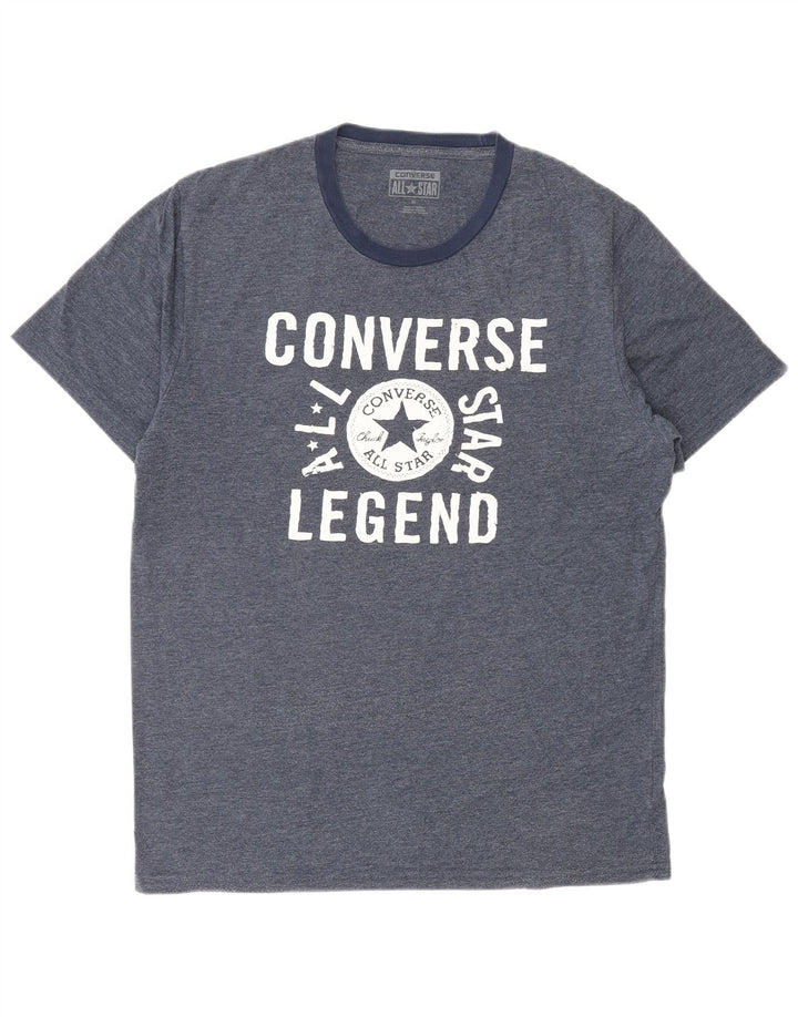 CONVERSE Mens Graphic T-Shirt Top Medium Navy Blue