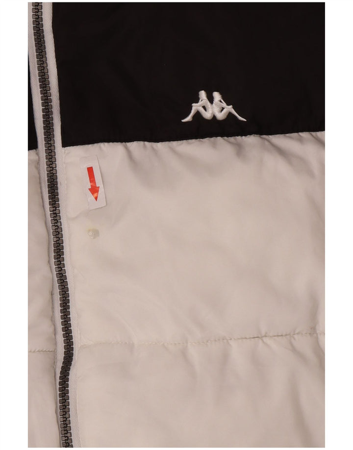 Kappa Mens Padded Jacket UK 40 Large White Colourblock Polyester