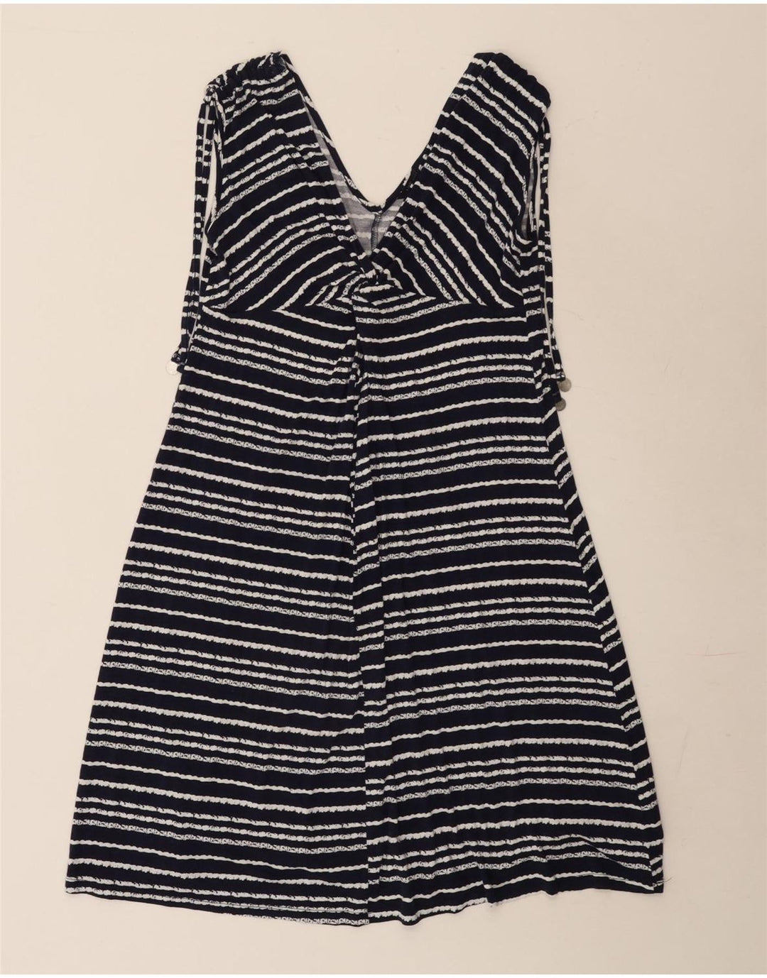 Marks & Spencer Womens A-Line Dress UK 10 Small Navy Blue Striped