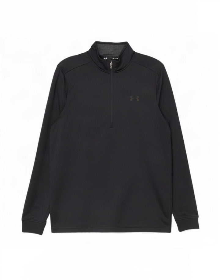 Under Armour Mens Cold Gear Zip Neck Pullover Tracksuit Top Medium Black