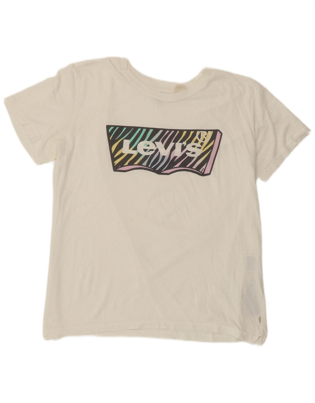 Levi's Grafisk T-shirt top til kvinder UK 14 Medium hvid bomuld