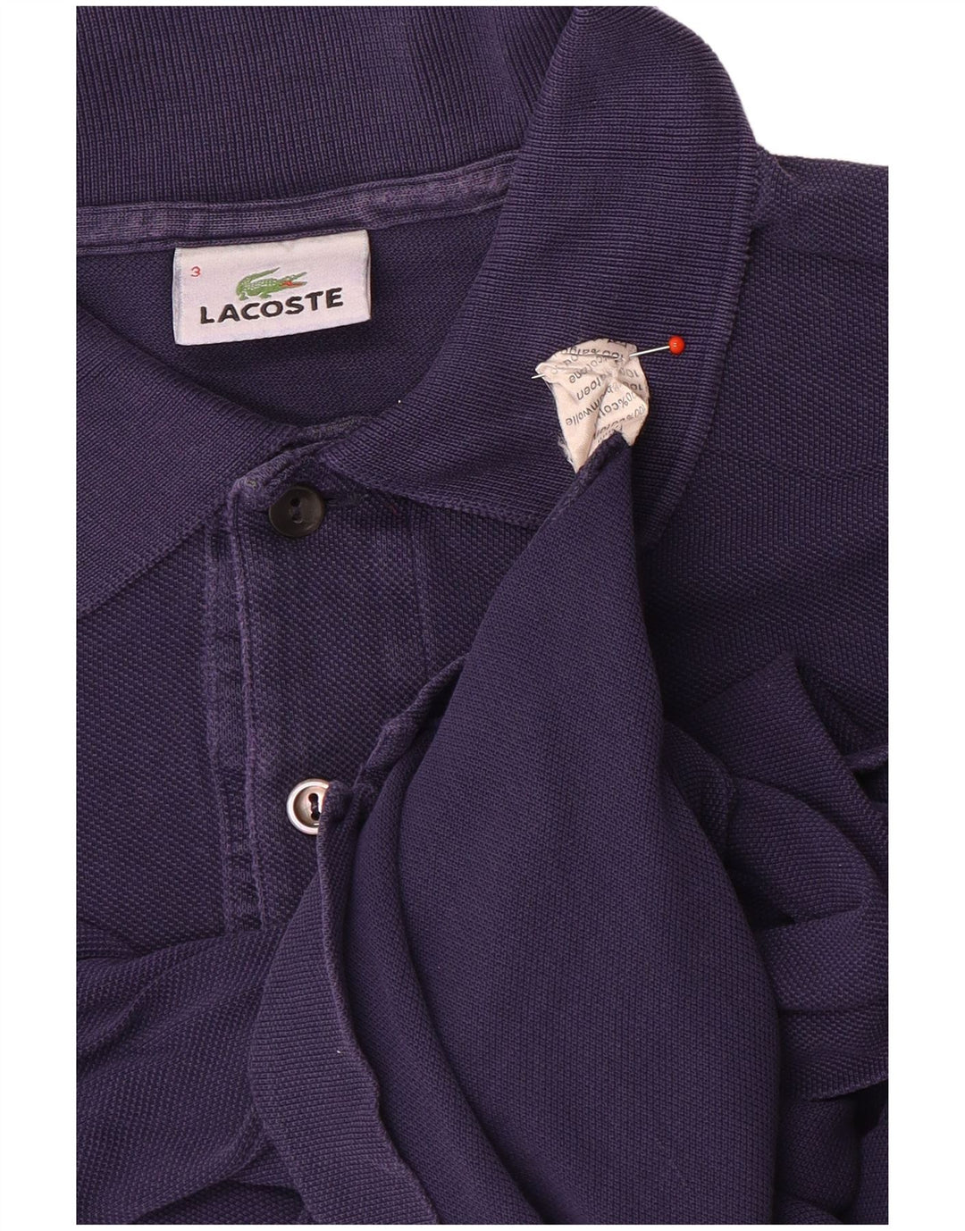 Lacoste Mens Polo Shirt Size 3 Small Navy Blue Cotton