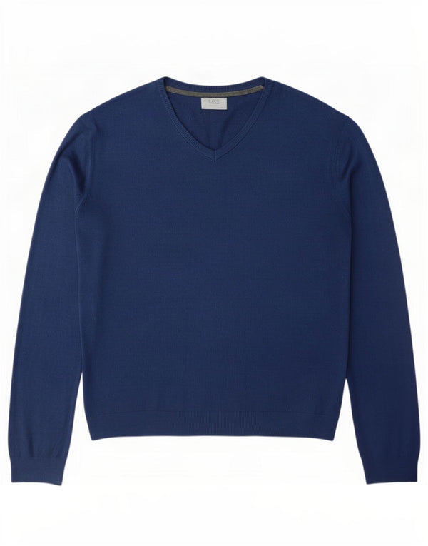 Marks & Spencer Jersey Regular Fit con Cuello en V para Hombre XL Acrílico Azul Marino