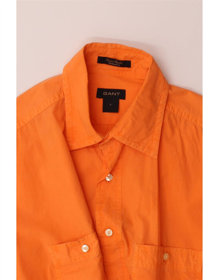 GANT Mens Short Sleeve Shirt Large Orange Cotton Vintage Gant and Second-Hand Gant from Messina Hembry 