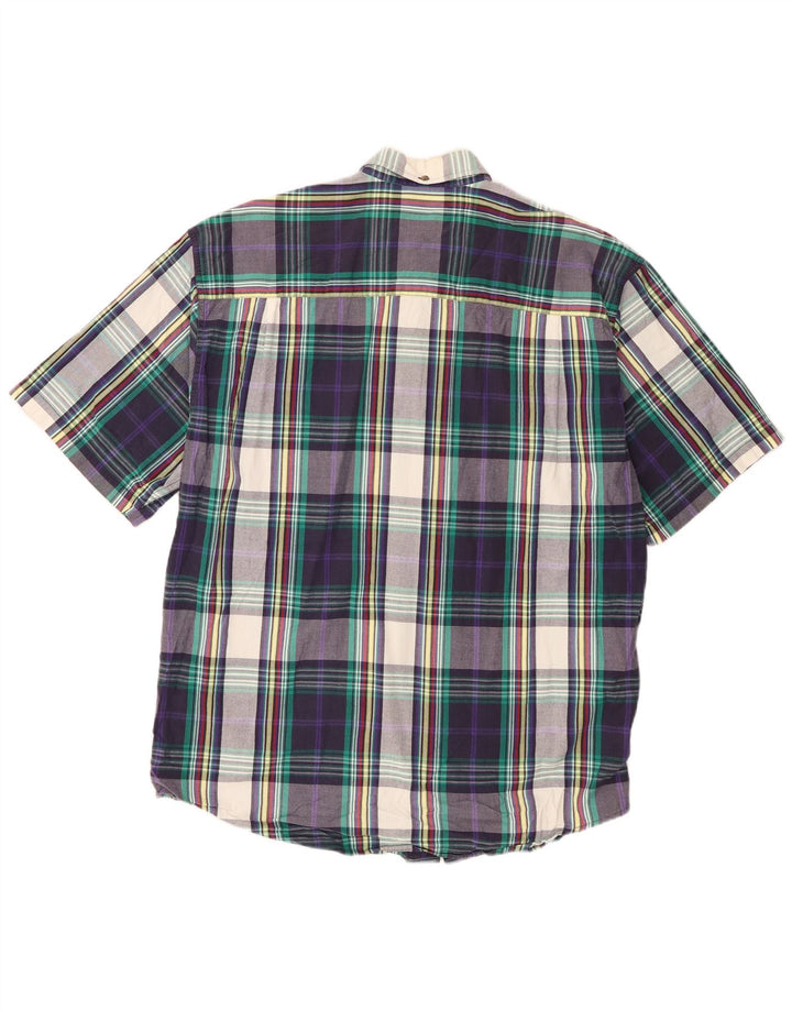 Eddie Bauer Mens Short Sleeve Shirt Large Multicoloured Check Cotton