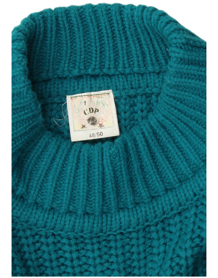 CDP Herre Turtle Neck Jumper Sweater IT 48/50 Medium Blue Polyacrylic