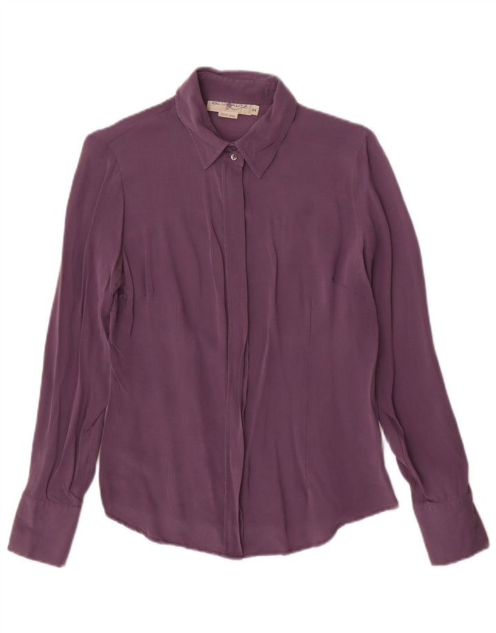 Blunauta Damen Hemdbluse IT 44 Mittelviolette Seide