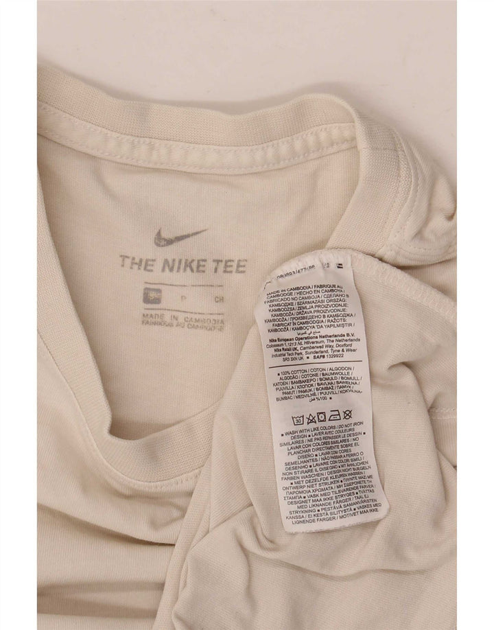 Nike Mens Camiseta Top Pequeno Algodão Branco