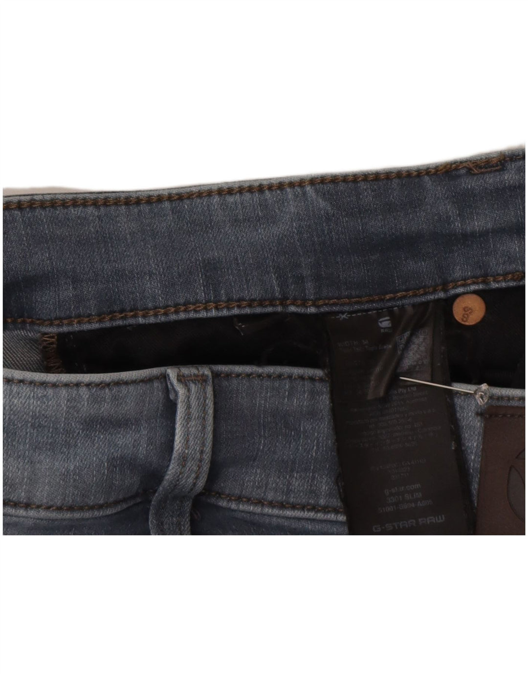 G-Star Mens Slim Jeans W34 L30 kék poliészter