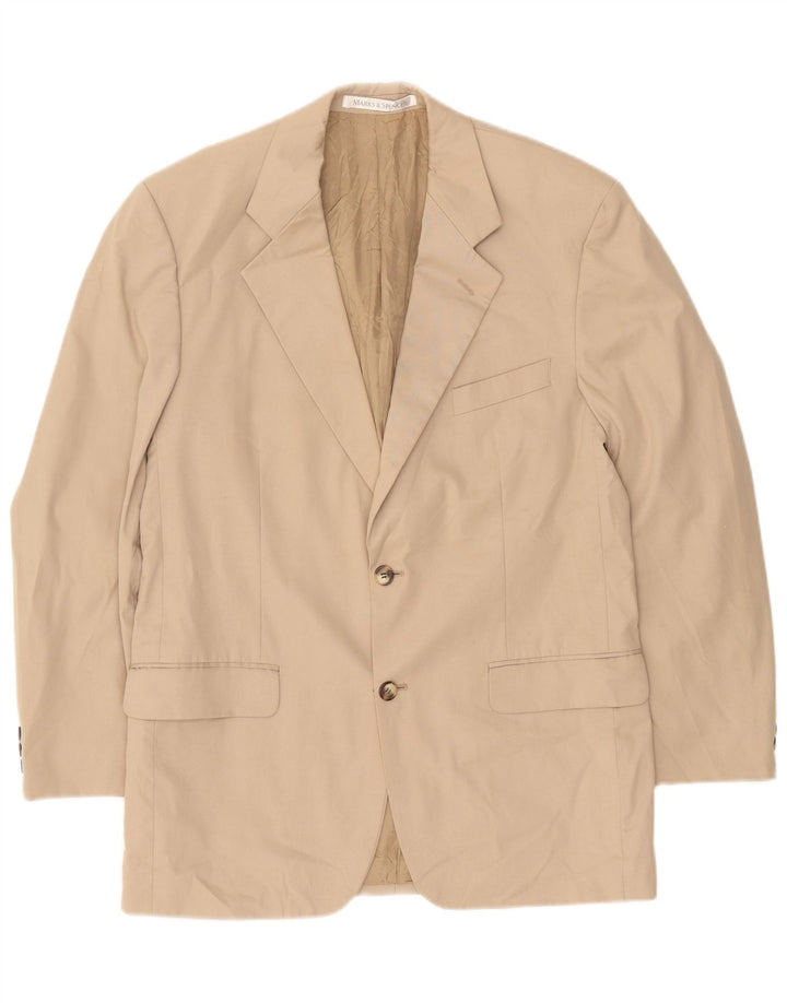 Marks & Spencer Chaqueta tipo blazer de 2 botones para hombre UK 40 Algodón beige medio