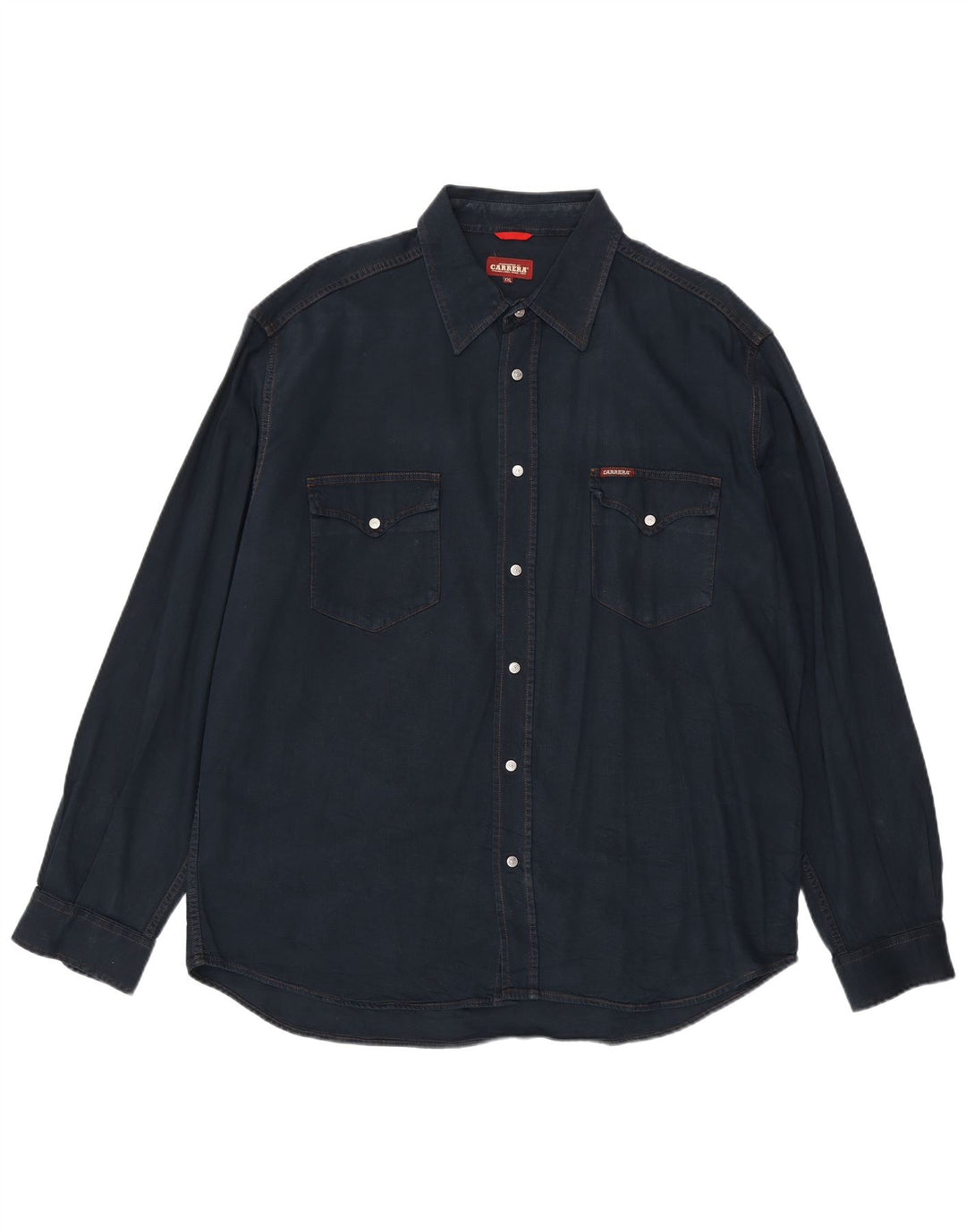 CARRERA Mens Denim Shirt 2XL Navy Blue Cotton