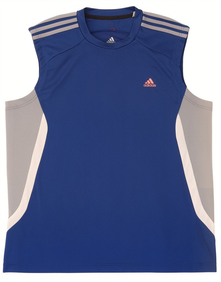 Adidas Herren Climacool Weste Top Mittelblaues Colourblock-Polyester