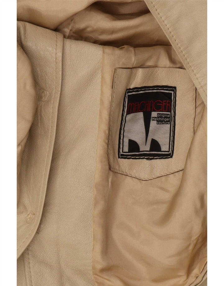 Melchinger læderjakke til kvinder UK 14 Medium Beige