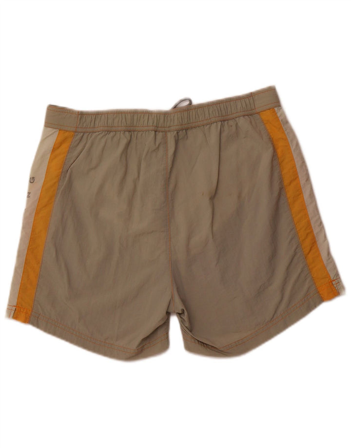 CHAMPION Mens Graphic Swimming Shorts Large Khaki Colourblock Polyamide