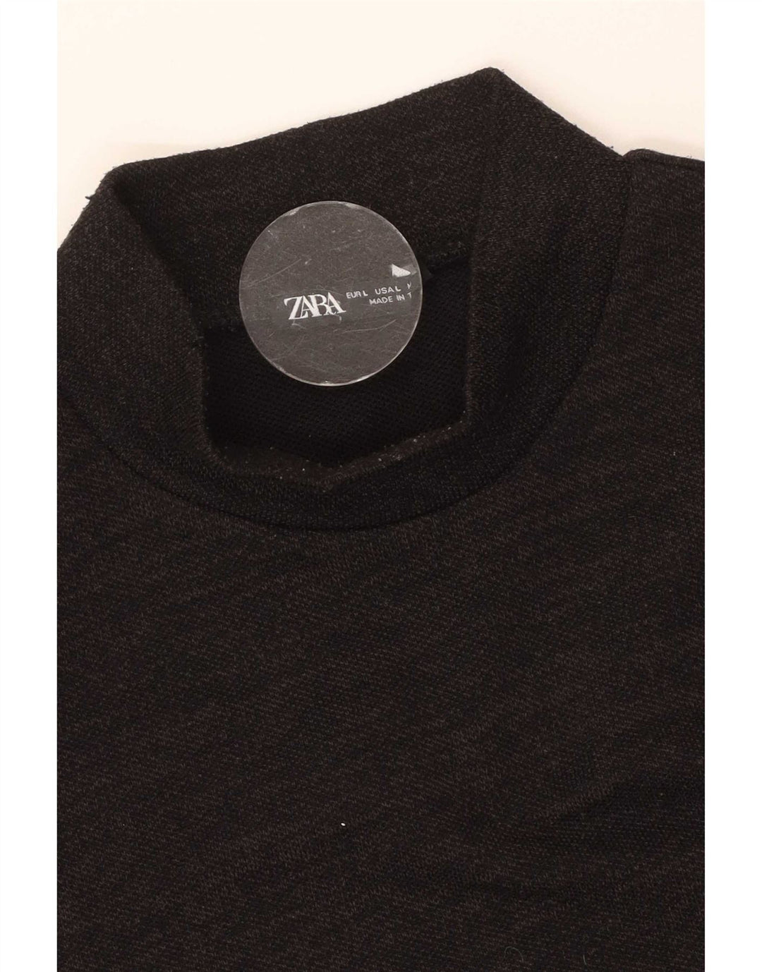 Zara Womens Vest Top UK 14 Large Black Flecked
