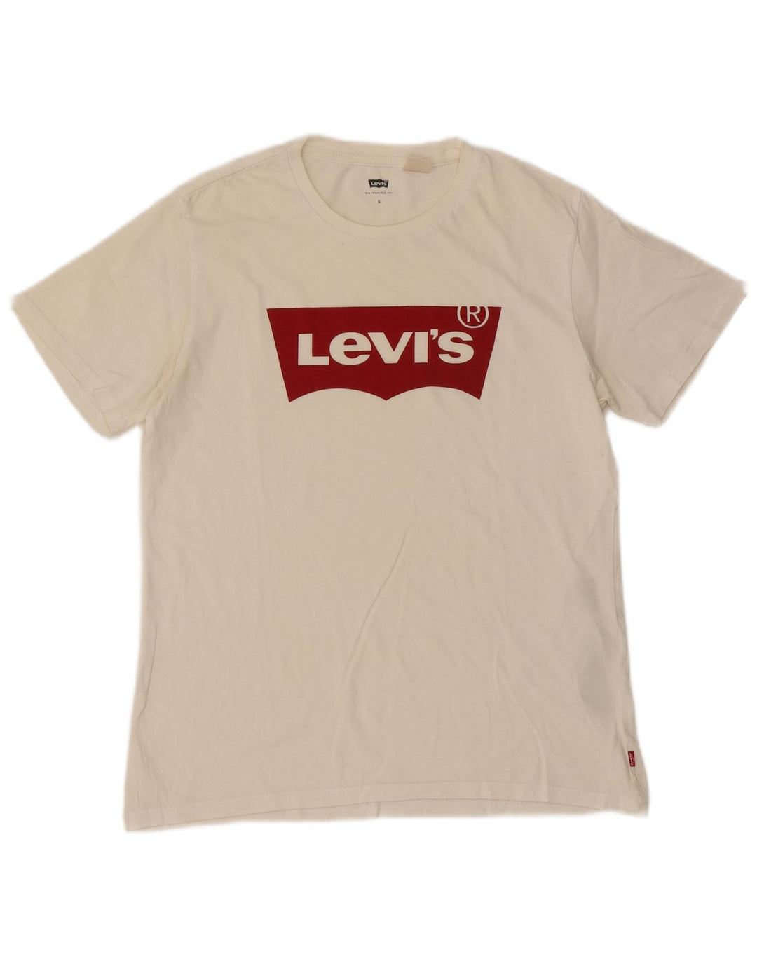 Levi's Mens Graphic T-Shirt Top Small White Cotton