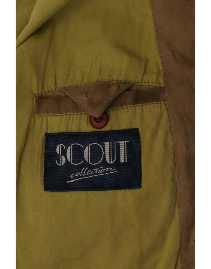 Мужская замшевая куртка-бомбер Scout UK 40, большая зеленая