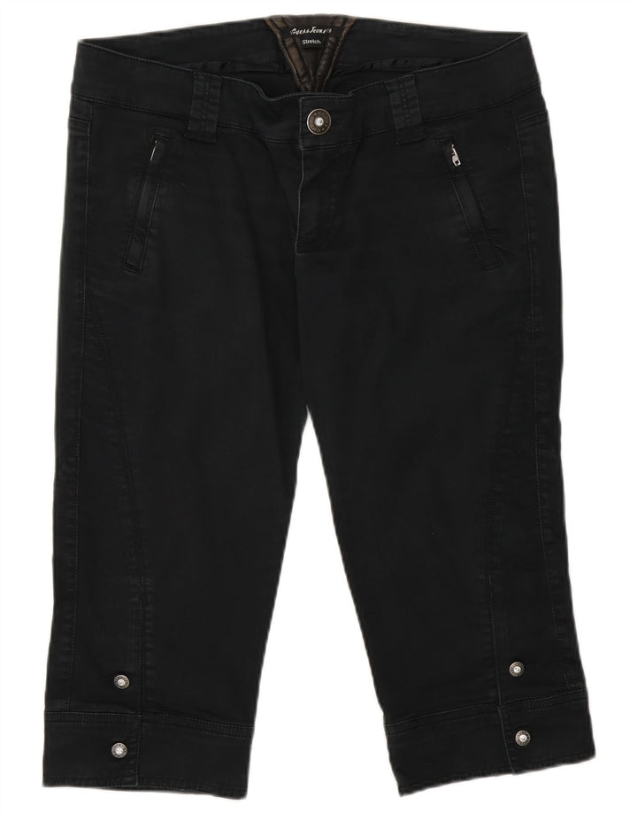 Damskie spodnie Capri Guess W32, duże, czarne, bawełniane