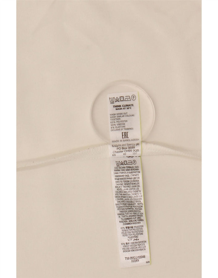 MARKS & SPENCER Womens 3/4 Sleeve Open Blazer Jacket UK 12 Medium White