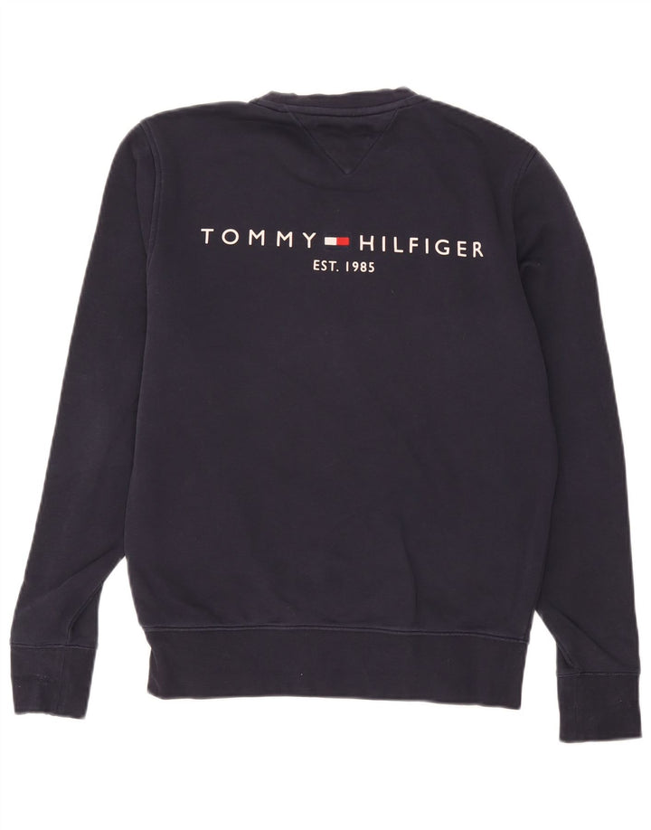 Tommy Hilfiger Mens Sweatshirt Jumper Medium Navy Blue Cotton