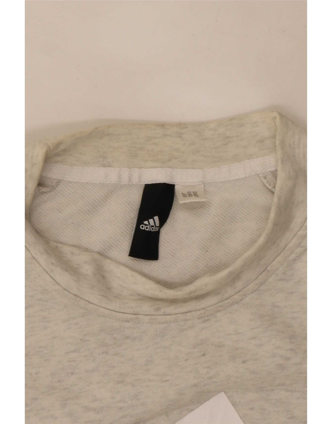 Adidas Womens Graphic Sweatshirt Jumper UK 8 Small Grey Flecked