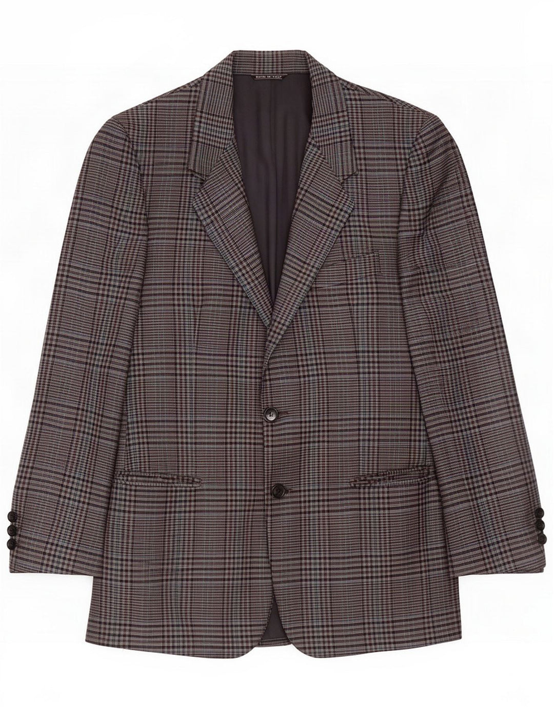Adolfo Trabaldo Mens 2 Button Blazer Jacket IT 48 Medium Grey Check Wool