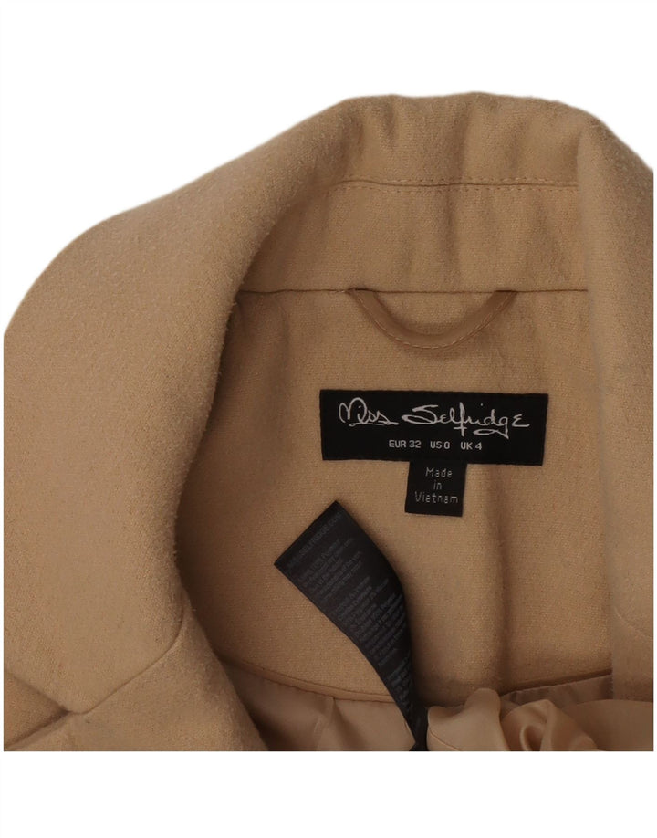 Miss Selfridge Dame Overfrakke UK 4 XS Beige Polyester