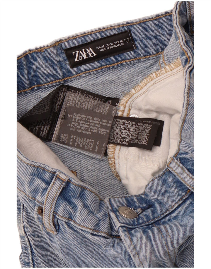 ZARA Mens Denim Shorts EU 42 Large W32  Blue Cotton