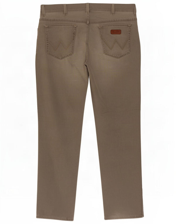 Wrangler Mens Texas Stretch Straight Casual Trousers W40 L32 Grey Cotton