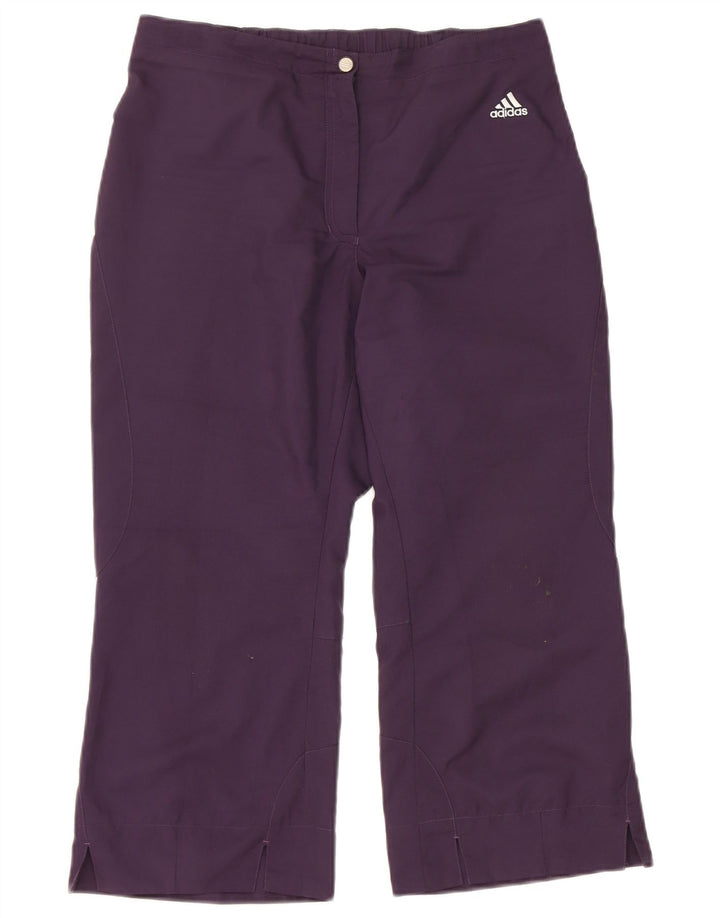 Adidas Womens Capri Trousers UK 12 Medium W28 L21 Purple Polyester