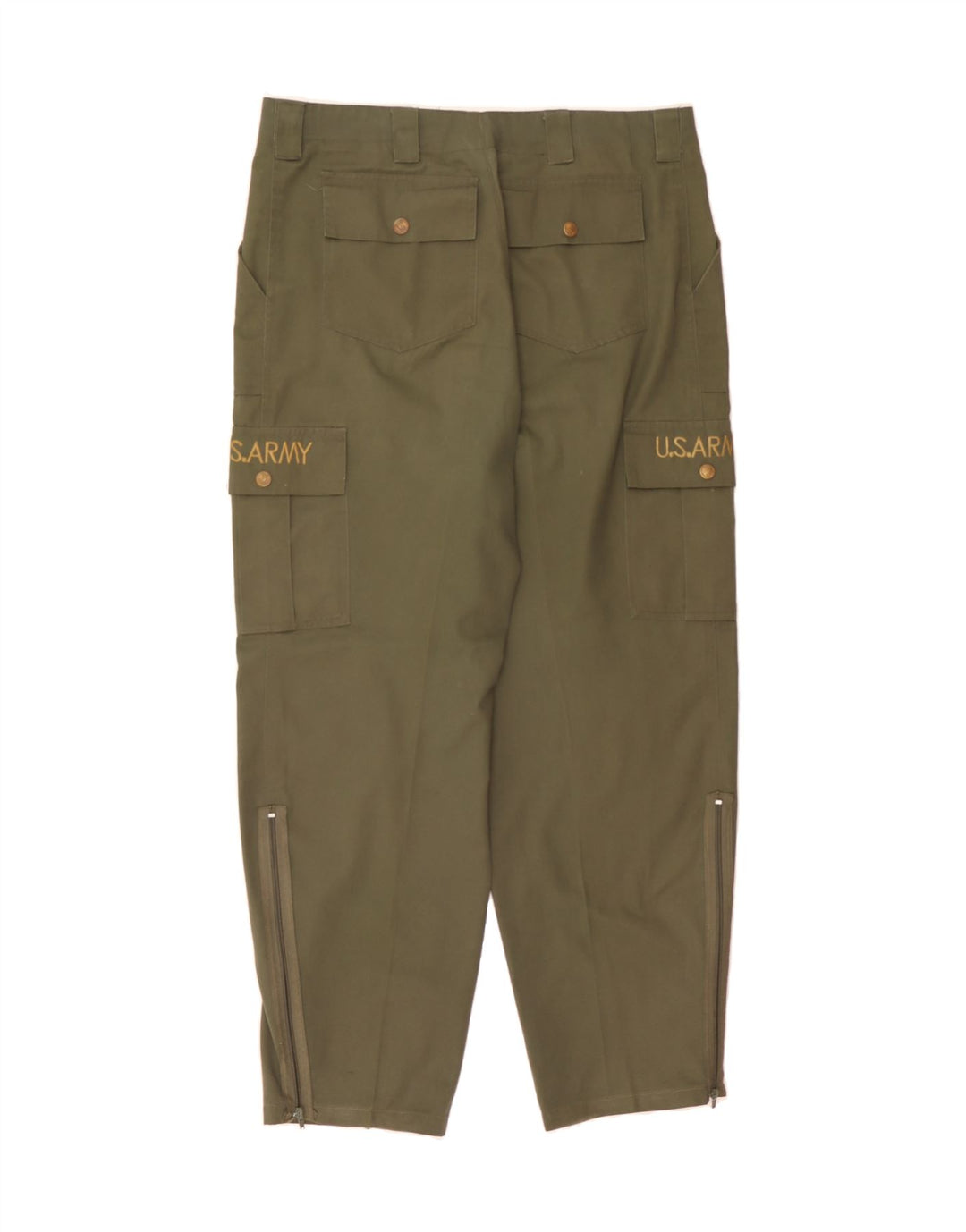 VINTAGE Mens Straight Cargo Trousers W36 L28 Khaki Vintage Vintage and Second-Hand Vintage from Messina Hembry 